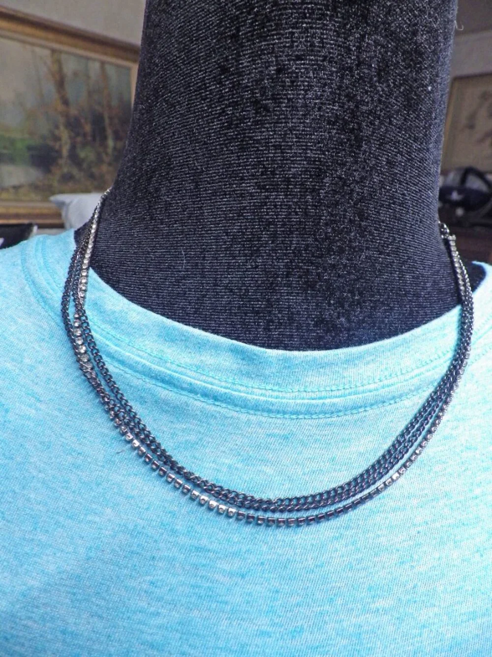 Lot of Gunmetal Necklaces, LOFT - 1928 720G2